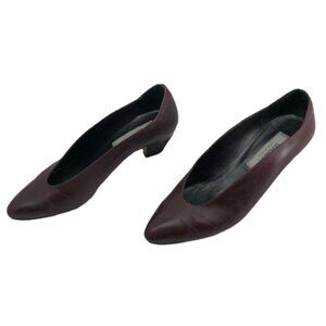 Bally burgundy  pointed toe sleek heels leather pumps size 7